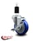 Service Caster 4'' Blue Poly Swivel 1-1/2'' Expanding Stem Caster with Brake SCC-EX20S414-PPUB-BLUE-TLB-112 - alternate 2
